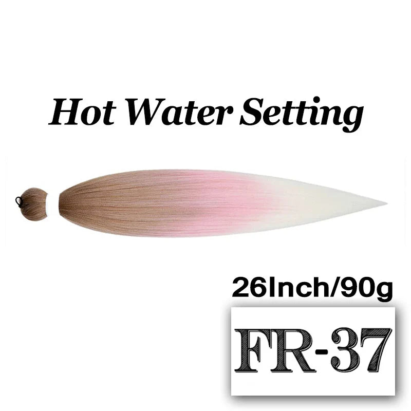 26-Inch Pre-Stretched Braiding Hair Extensions – Synthetic Afro Crochet Braids for DIY, Jumbo Braid in Purple, Pink, Peach & Red