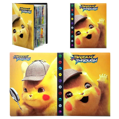 Pokémon Trading Card Binder - 4-Grid Collectible Card Album Holder for Kids and Trading Card Collections
