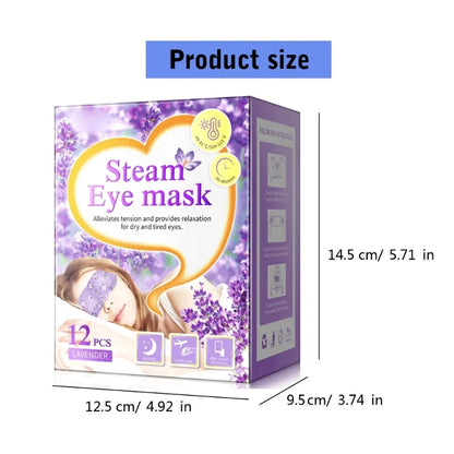 12-Pack Self-Heating Eye Masks – Disposable Lavender Moisturizing Heat Pads for Sleep & Daily Eye Care