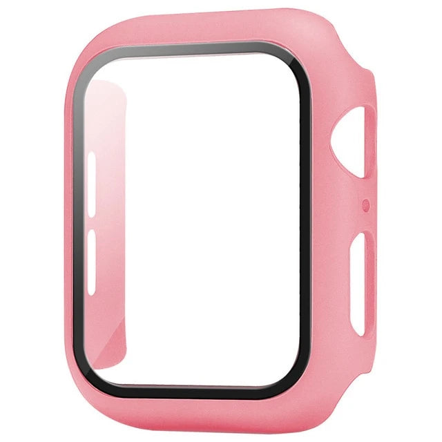 Apple Watch Glass Case Cover - Full Screen Protector for Series 9, 8, 7, 6, SE & iWatch 38mm-45mm