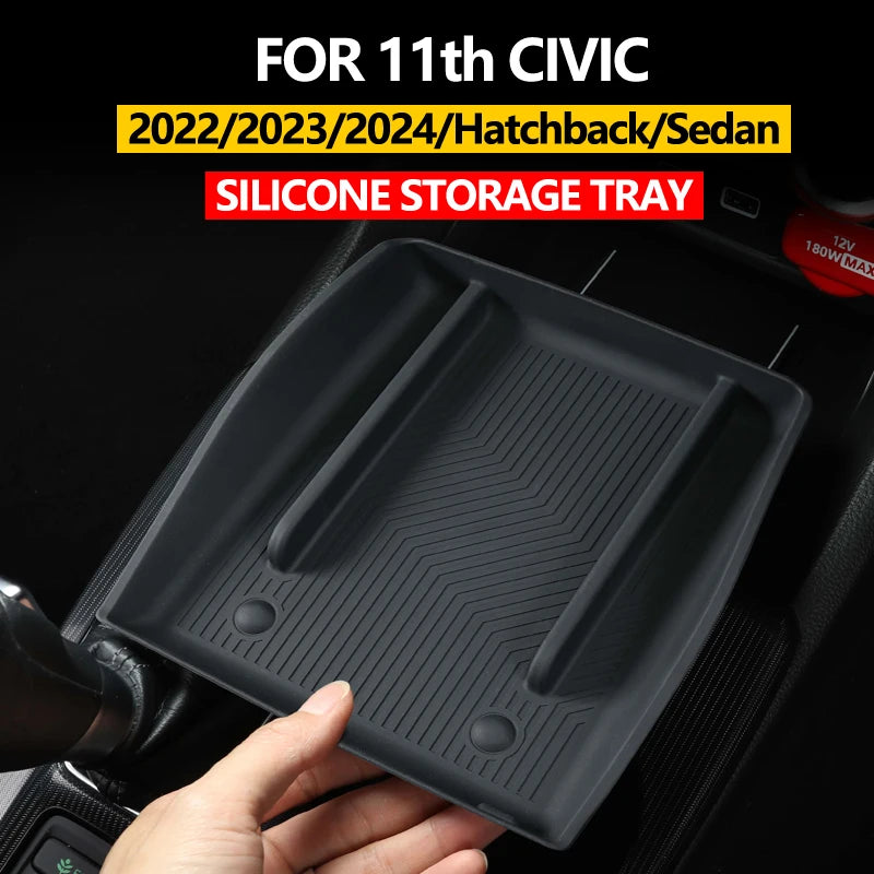 Honda Civic 11th Gen Storage Tray Silicone Pad - Wireless Charging Console Protector (2022-2025)