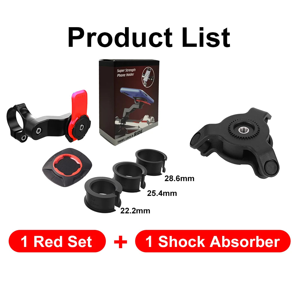 QUAD-LOCK Motorcycle & Bike Phone Holder — 360° Rotatable Navigation Stand with Secure Mount Bracket