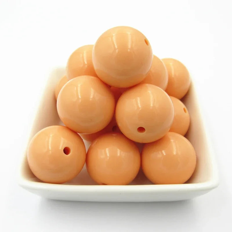 Acrylic Chunky Round Beads - 6mm to 20mm Solid Bubblegum Beads for DIY Handmade Jewelry & Craft Making