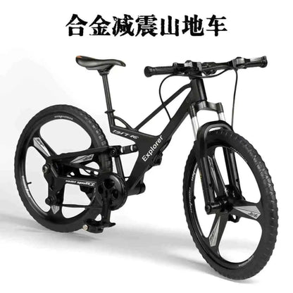 1:8 Dual Shock Downhill Mountain Bike Alloy Model - Soft Tail Metal Racing Toy & Birthday Gift