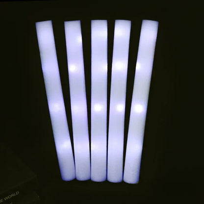 30/60/100/120Pcs RGB LED Glow Foam Sticks – Colorful Cheer Tubes for Dark Light, Birthday, Wedding, and Party Supplies