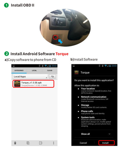 ATOTO 4450 OBD2 Scanner – Bluetooth ELM327 V1.5 Car Diagnostic Tool & Code Reader for Android OBDII