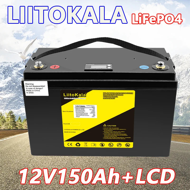 LiitoKala LiFePO4 Battery - 12V Lithium Battery 90Ah-300Ah For RV, Camper, Golf Cart, Off-Road & Off-Grid Power
