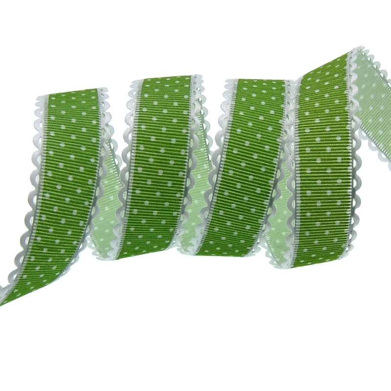 Polka Dot Lace Ribbon Roll - 20 Yards 1 Inch DIY Craft, Gift Wrapping & Scrapbooking Decoration Fabric