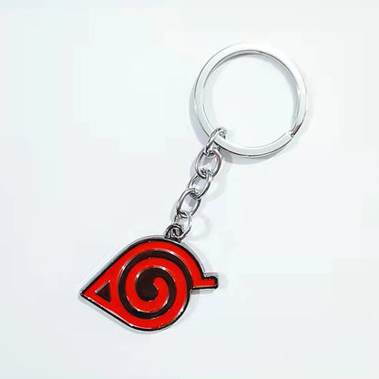 Anime Konoha Necklace & Keychain – Akatsuki Sharingan Jiraiya Pendant for Sasuke, Kakashi Cosplay Jewelry Gift