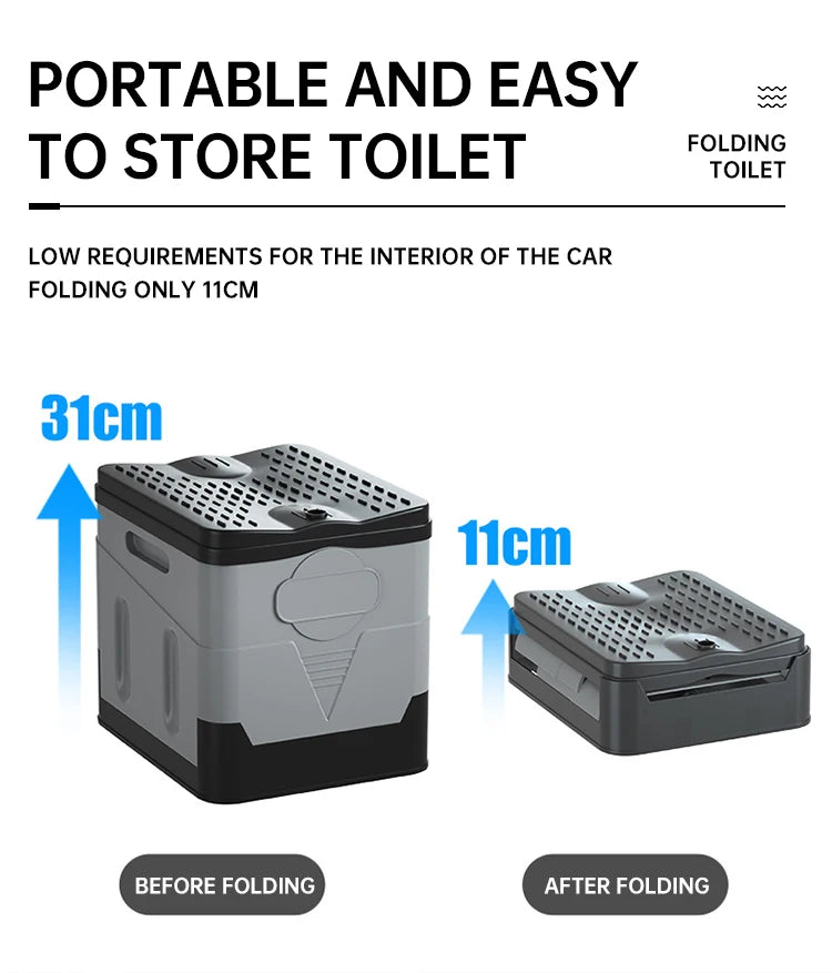 Portable Outdoor Camping Toilet – Odor-Proof Folding Emergency & Multifunctional Travel Toilet