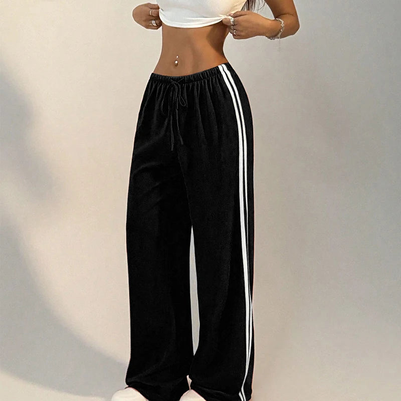 New Women’s Summer Pants – Versatile Straight Loose Casual Slim Streetwear Trousers with Stripes