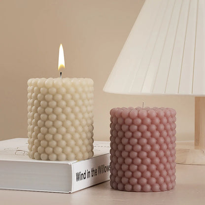 3D Silicone Candle Mold | Cylindrical Bubble Round Ball Shape | Scented Aromatherapy Plaster Candle Making Mold | DIY Handmade Cake Tool