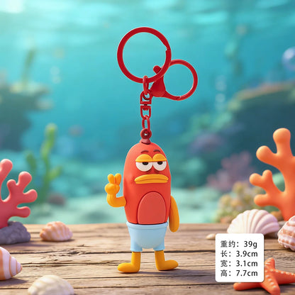 Bikini Bottom Ugly Fish Keychain - Colorful Cartoon Pendant for Car, Bag, and Festival Gifts
