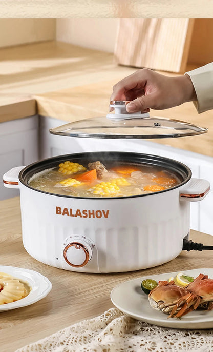 Electric Multi-Cooker Hot Pot – Double Layer Soup & Frying Cooker for Dormitory/Home with EU/US Plug