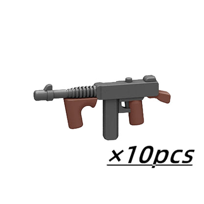 Military Soldier Building Block Figures - MOC Army Weapons Set with Rifles, Rocket Launcher & Mini Gun Toy Gift