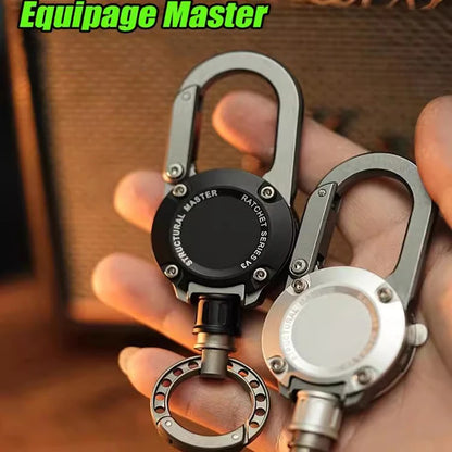 Titanium Alloy & Aluminum Carabiner Keychain — Retractable Anti-Lost Mountaineering Buckle for Men, Car Key Gift