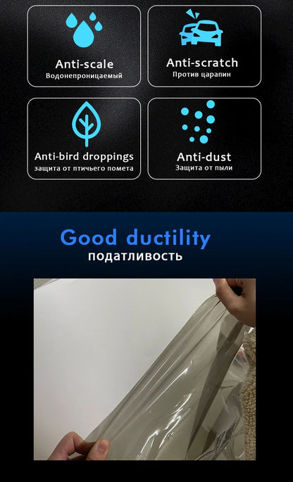 30x200cm Car Headlight & Taillight Tint Stickers – Waterproof Smoke Black Fog Light Film