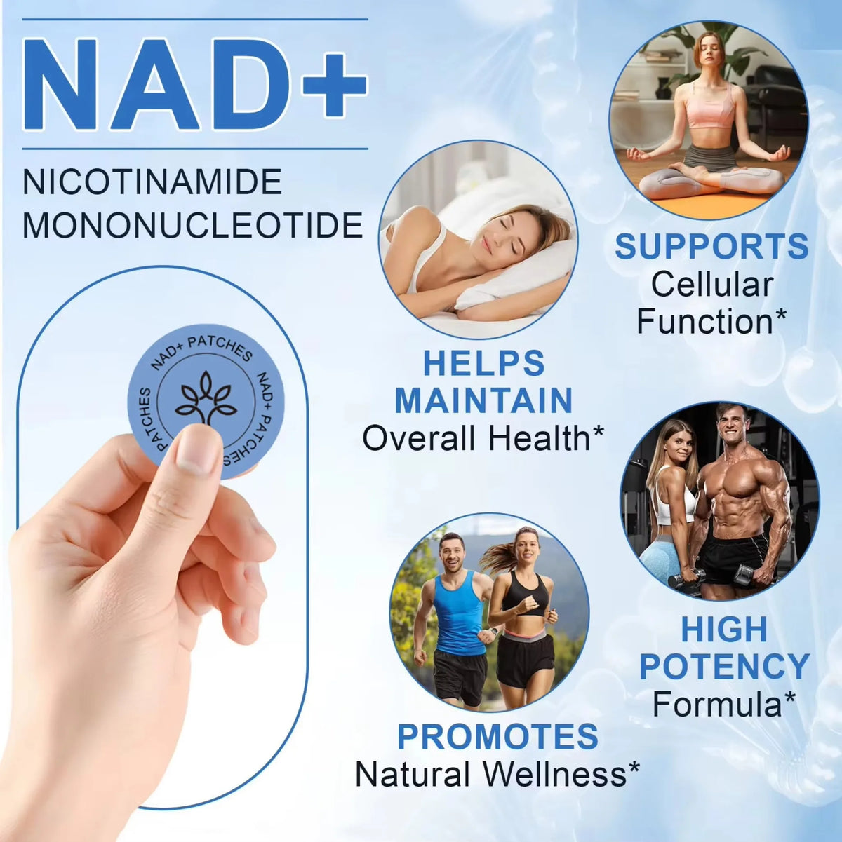 NAD+ Skin Care Patches – 30-Piece Set, Breathable Lightweight Daily Body Care Stickers