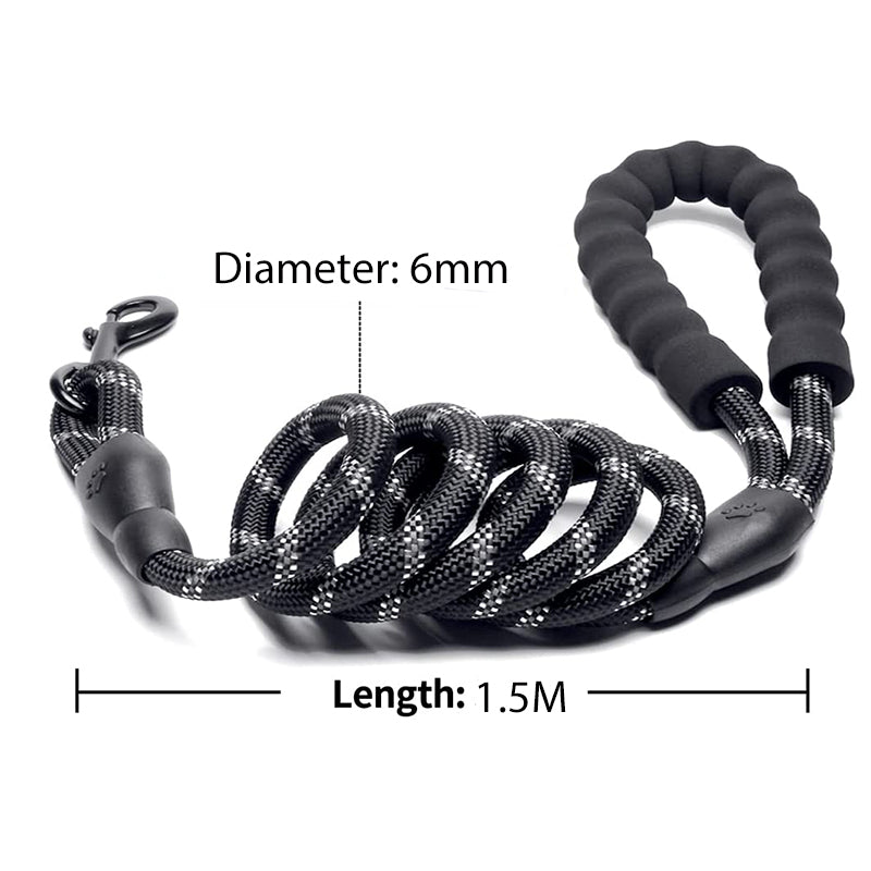 Strong Reflective Dog Leash – Durable Pet Leash for Small, Medium & Large Dogs, Suitable for Pulling & Walking Golden Retrievers