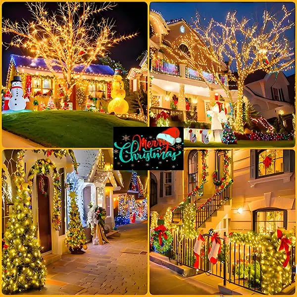 LED Solar Fairy Lights - IP65 Waterproof Outdoor String Lights with 8 Lighting Modes for Christmas & Wedding Decor