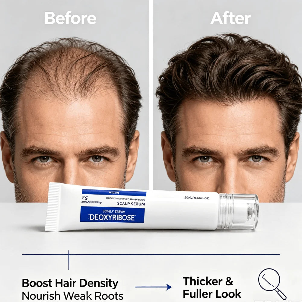2% Deoxyribose Scalp Serum 20ml - No-Rinse Hair Care Formula with Roller Ball Applicator