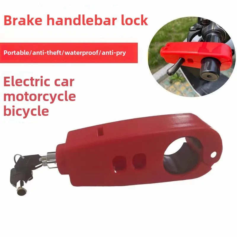 Mini Electric Vehicle Anti-Theft Lock Set – Bicycle & Scooter Security System with Brake Handlebar Grip, Throttle Lock & Cycling Horn for Motorcycle Safety