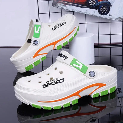 Men’s EVA Summer Sandals – Breathable Slip-On Beach & Garden Shoes, Comfortable Half-Covered Outdoor Slippers