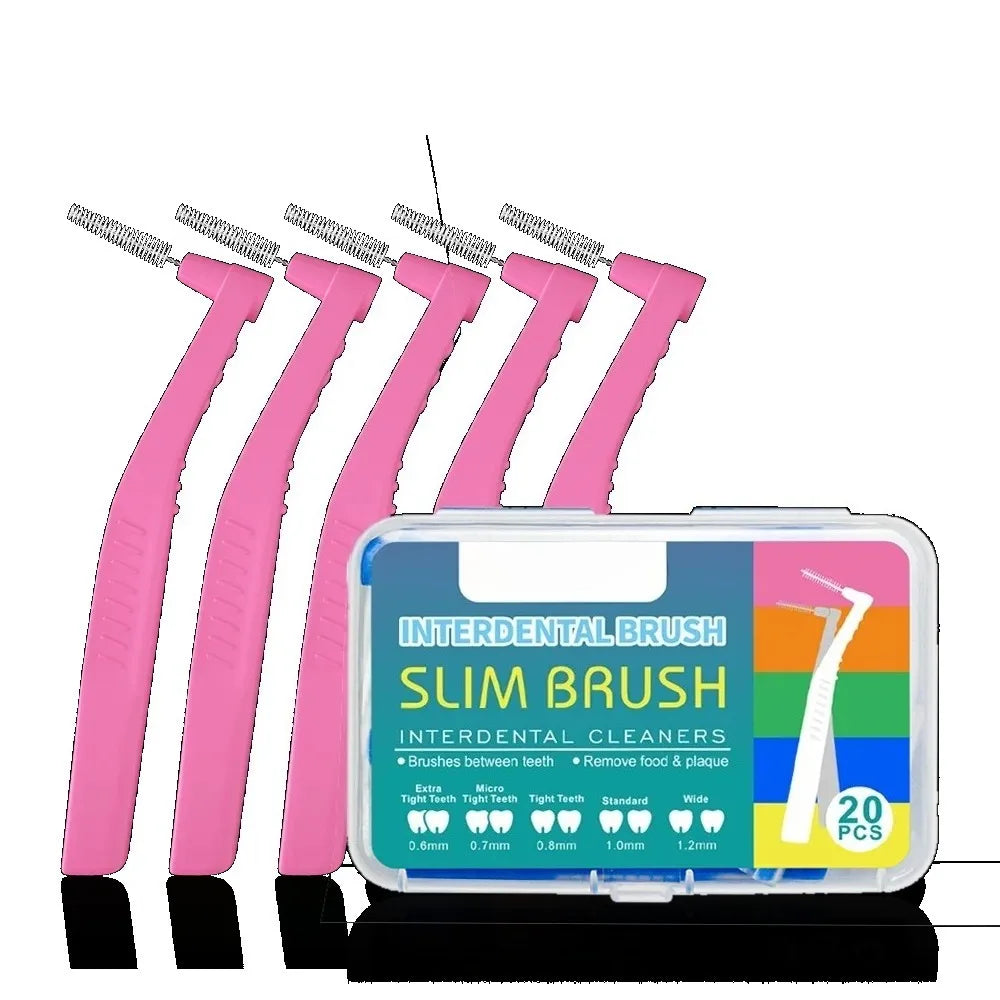 20Pcs Interdental Brushes for Teeth Cleaning – Soft Mini Orthodontic Dental Care Tools with Protective Dust Covers for Daily Oral Hygiene