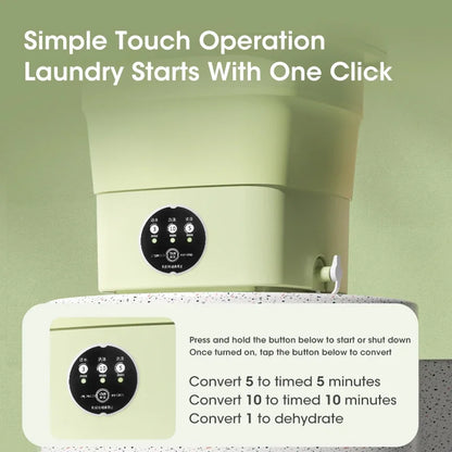 Folding Washing Machine Bucket – Portable Clothes & Socks Washer for Travel, EU/US/UK Plug