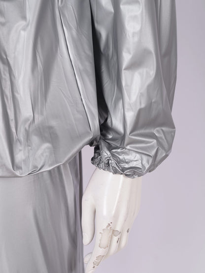 Unisex PVC Sauna Suit — Long Sleeve Top & Elastic Waistband Pants for Men & Women, Slimming Fitness Workout Outfit
