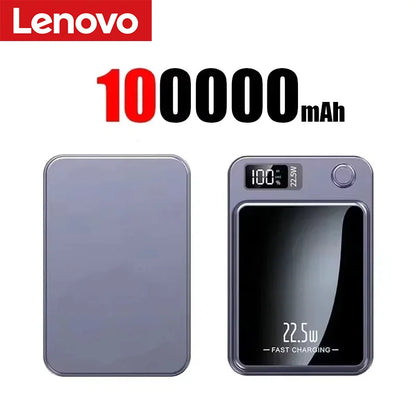 Lenovo 500000mAh Magnetic Power Bank - 22.5W Fast Charging Portable Battery Pack for iPhone & Samsung