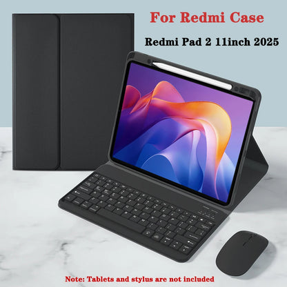 Keyboard Case for Redmi Pad 2 11-inch 2025 — Bluetooth Tablet Case with Pencil Holder for Xiaomi Redmi Pad 2