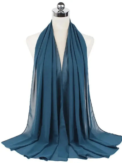 Women’s Solid Chiffon Instant Hijab – Ready-to-Wear Islamic Scarf, Muslim Shawl & Arab Head Wrap