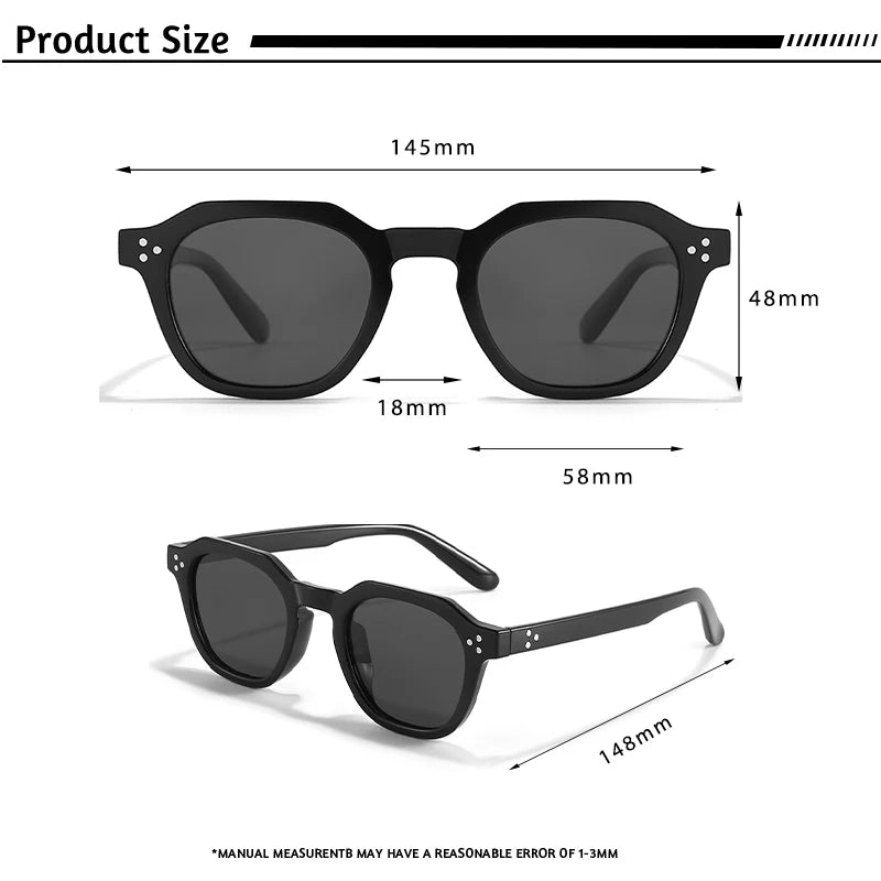 CATERSIDE Retro Polarized Sunglasses – Ultralight TR90 Frame Polygon Style for Men & Women, High-Quality Travel Eyewear