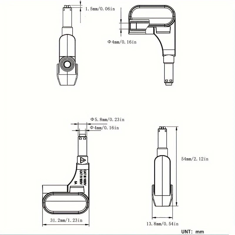 Magnetic Test Probes - Back Probe Leads for Digital Multimeters and Megohmmeters, Quick-Connect Set