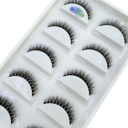 5 Pairs 3D Real Mink False Eyelashes – Soft Natural Look Eyelash Extensions for Makeup & Daily Wear