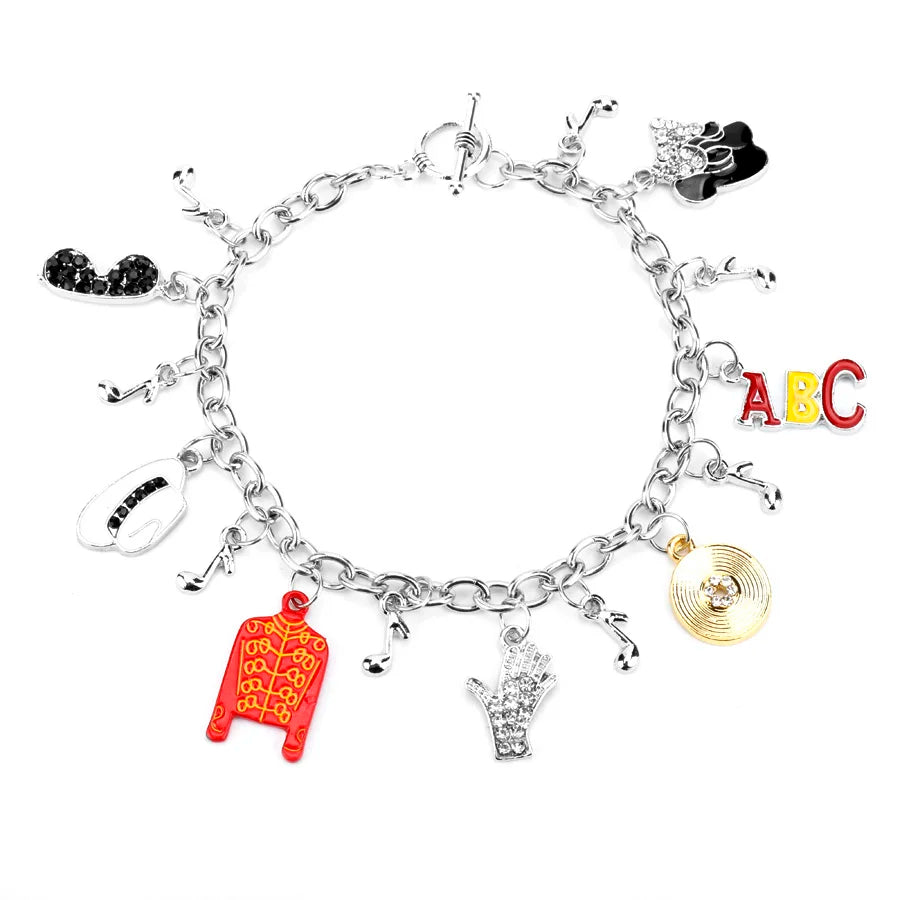 Michael Jackson Music Charm Bracelet - Infinity Style Singer Fan Jewelry and Gift for Music Lovers