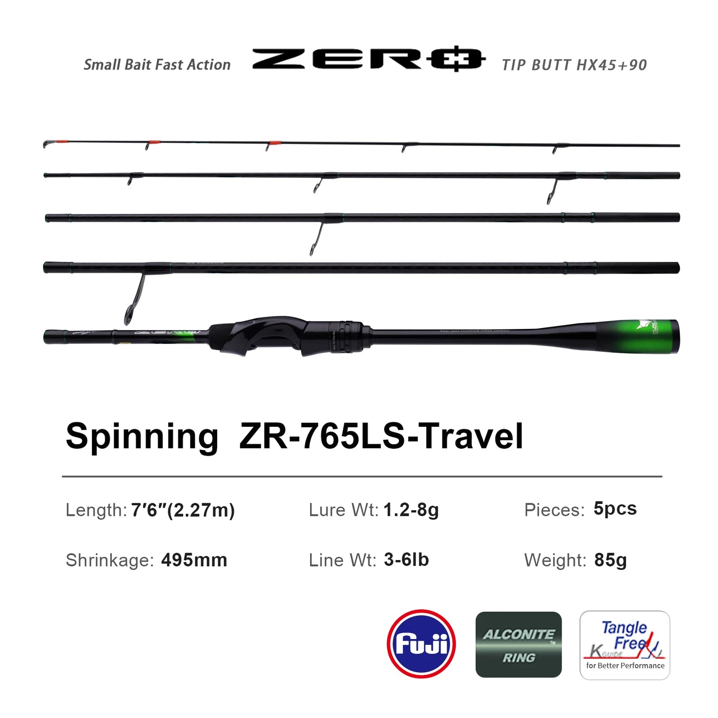 PURELURE ZERO UL Fishing Rod - Lightweight Carbon Spinning & BFS Rod for Trout and Bass
