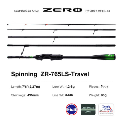 PURELURE ZERO UL Fishing Rod - Lightweight Carbon Spinning & BFS Rod for Trout and Bass