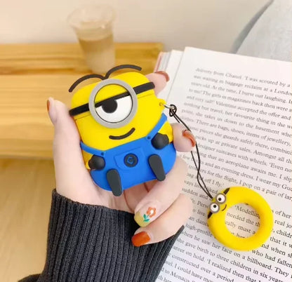3D Cartoon Bear Silicone Case for AirPods 4 & AirPods Pro 2 — Cute Big Eyes Earphone Cover 2024