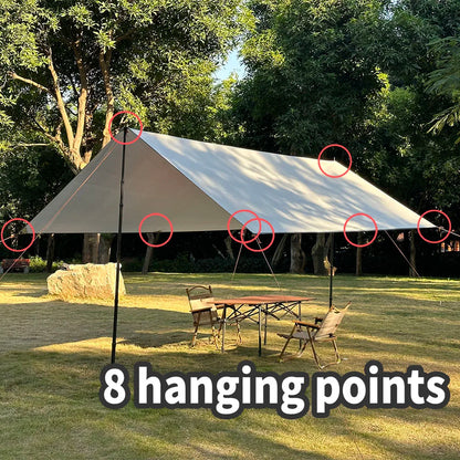 Waterproof Camping Tarp - Ultralight Outdoor Sunshade, Tent Awning, and Garden Canopy for Beach and Tourist Use