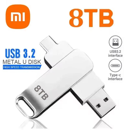 Xiaomi USB 3.2 16TB Flash Drive — High-Speed Metal Pendrive, Waterproof Portable Memory Stick