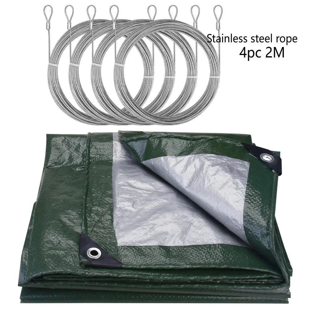 Heavy Duty Waterproof Large Tarpaulin 5x4m / 3x2m – Reinforced Outdoor Rain Cover Multipurpose Tarp for Garden, Backyard, Awning & Canopy Protection