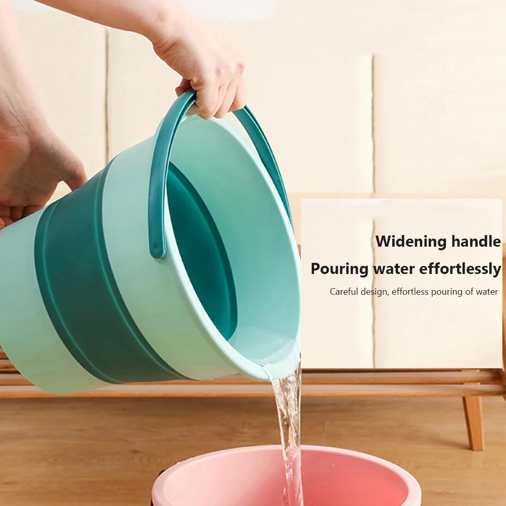 Portable Folding Silicone Bucket - 5L/10L/17L Collapsible Thickened Bucket for Car Washing, Fishing, Camping & Outdoor Use