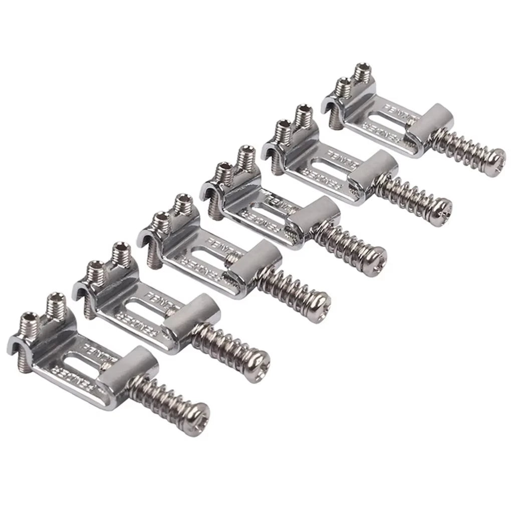 6PCS Roller Tremolo Bridge Saddles with Wrench – Zinc Alloy Upgrade for Fender Strat, Tele & ST Electric Guitars