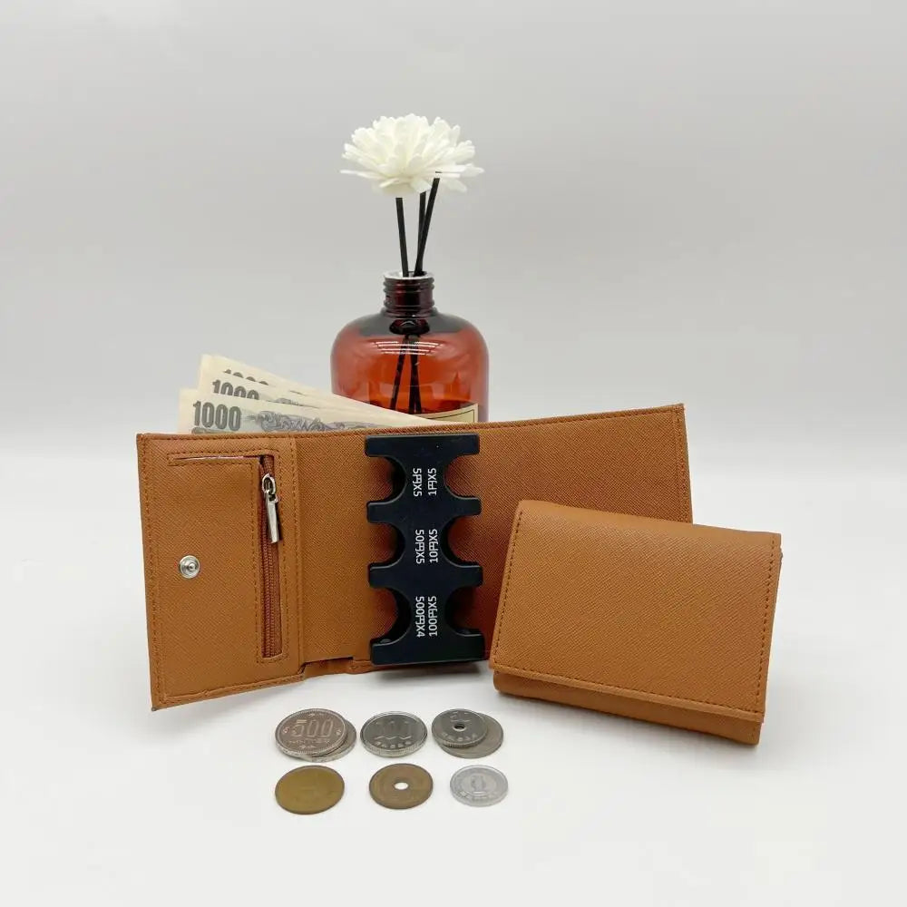 Multi-Functional 2-in-1 Portable Coin Clip & Card Wallet – Colorful Tri-Fold Coin Purse for Travel & Loss Prevention