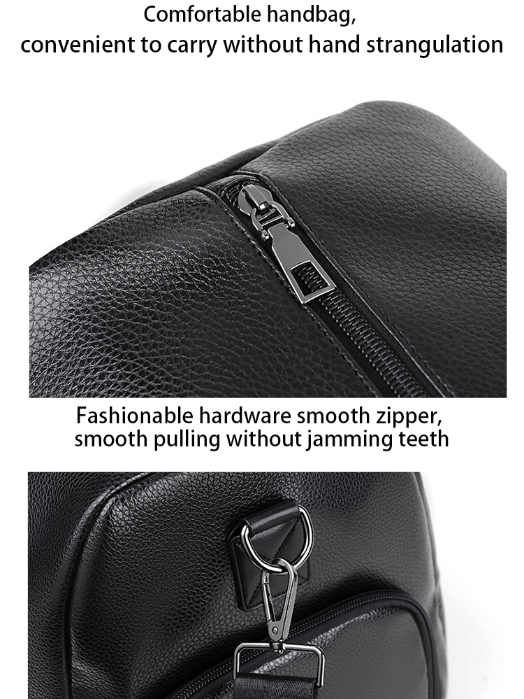 Retro Short Trip Bag – Large Capacity PU Waterproof Sports & Fitness Motorcycle Leisure Bag