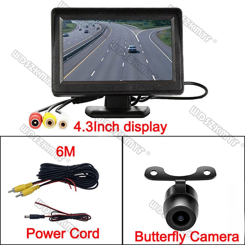 4.3" Car Rear View Monitor – Easy-Install Reversing Camera for Parking System & Vehicle Safety