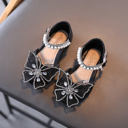 Girls' Princess Sandals - Sequin Rhinestone Bow Flat Shoes for Baby & Kids