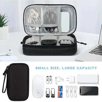 Waterproof Travel Cable Organizer Bag – Portable Double-Layer Storage Pouch for Cables & Chargers